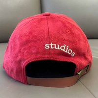 Gorras de Béisbol Personalizadas con Visera Curva de 5 Paneles, de Gamuza Roja, Estilo Vintage, Lisas, de Satén, para Hombre, Bordadas, con Cierre a Presión