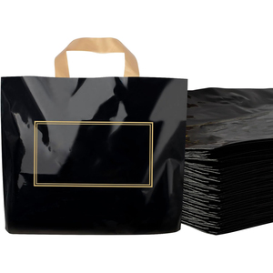 Sacs de courses boutique en PE recyclables à soufflets latéraux personnalisables pour promotion, supermarché, exposition, marchandises en vrac et cadeaux - Product Image 1