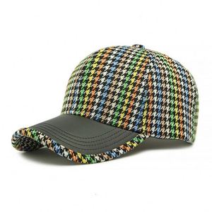 New Korean Fashion Houndstooth Hard Top Baseball Cap for Women Spring New <b>Sunscreen</b> Personalized Stitching PU Brim Baseball Cap - Product Image 6