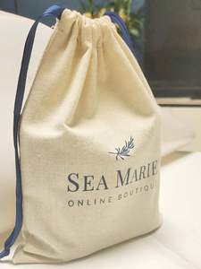 Pochette en coton imprimée sur mesure, sac cadeau en toile de coton avec cordon de serrage - Product Image 3