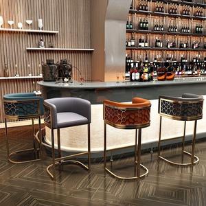 Silla de Bar Alta de Cuero PU de Lujo Nórdico, Diseño Moderno y Minimalista, Uso Comercial, Desmontable, para Isla de <span class=keywords><strong>Cocina</strong></span> - Product Image 2
