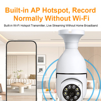 Caméra de sécurité domestique sans fil Wifi Whatnot, vision nocturne HD, mini caméra de surveillance CCTV, caméra d'ampoule E27 à 360 degrés