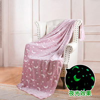 Couverture de jet de lueur dans l'obscurité 50X60 Inches Sart Moon Universe Pattern Soft Cozy Flannel Fleece Blanket for Boys Girls