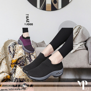 2026 LA SeeMore Mocassins compensés matelassés pour femme, à enfiler, antidérapants, avec soutien de la voûte plantaire, en tissu de coton, pour le travail estival - Product Image 3
