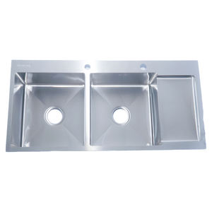 Égouttoir d'évier de cuisine à bol unique en acier inoxydable 304 fait à la main et conception à 2 trous - Product Image 6