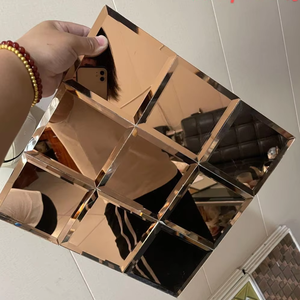 Thanh Lịch Hiện Đại Sang Trọng Pha Lê Mosaic Thủy Tinh Gạch 4Mm Hình Chữ Nhật Dày Và Mô Hình Vuông Kim Loại Khung Phòng Tắm Tường Trang Trí Nội Thất Gương - Product Image 6