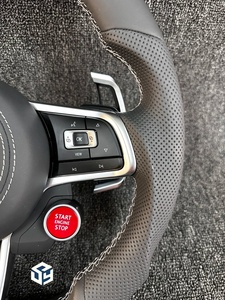 Volante Sportivo Personalizzato in Vera Pelle per Volkswagen VW <span class=keywords><strong>Golf</strong></span> R <span class=keywords><strong>5</strong></span> 6 8 R Jetta Mk6 <span class=keywords><strong>Polo</strong></span> Passat CC - Product Image 4