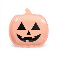 40 Assiettes en papier citrouille d'Halloween, motif grimace mignon, graphisme noir, 9 pouces, jetables pour anniversaires et fêtes