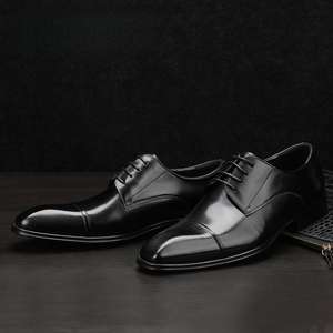 รองเท้าหนังแท้สำหรับผู้ชาย - กันน้ำ หัวเหลี่ยม ไซส์ใหญ่ สำหรับใส่ทำงานลำลอง - Product Image 5