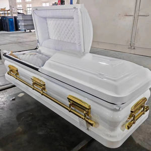 Американский стиль регулируемые похоронные стальные шкатулки гроба из металла в продаже - Product Image 1