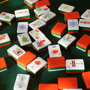 Luxury Modern Design Portable Customized Mah Jongg Red Christmas Acrylic American Mahjong Tile Set for <b>Entertainment</b> - Product Image 2