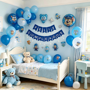 Guirnalda di lettere blu 'Party Love' in plastica leggera ma resistente, 16 pezzi, 4 m, 12 pezzi/sacchetto - Product Image 6