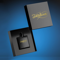 Boîte à tiroir en papier noir pour parfum, personnalisée en usine, pour l'emballage de flacons, boîte artisanale