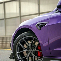 Vinyle de covering automobile PET Cast HD brillant métallisé bleu mauve 1,52x16m/5x55ft, vente en gros, usine de Guangzhou, un rouleau complet, autocollants pour voiture