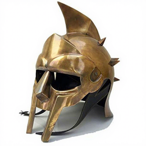 Casco de Gladiador Antiguo de Metal, Casco Decorativo de Guerrero Espartano, Armadura Medieval, Disfraz Coleccionable, Decoración para el Hogar - Product Image 5