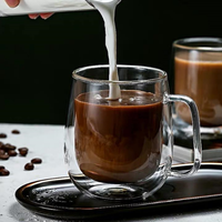 Tasse à café en verre borosilicate, 2021 réutilisable, 5 pièces, verre à double paroi