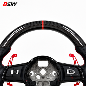 Volante Deportivo R-Line de Cuero y Fibra de Carbono para Entrega Rápida para Volkswagen VW Golf 4 5 6 7 7.5 8 MK4 5 6 7 7.5 8 R <span class=keywords><strong>GTI</strong></span> GTD GTE - Product Image 5