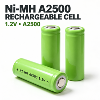 Batterie rechargeable NiMH 1,2 V 2500 mAh, cellule cylindrique pour jouets et outils électriques, Ni-MH rechargeable, hydride métallique de nickel