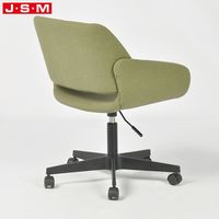Chaise de bureau moderne à dossier haut, respirante, pivotante, verte, avec accoudoirs, roulettes à cinq griffes et base en croix