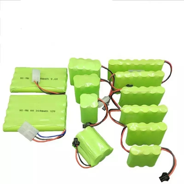Custom 1.2v 2.4v 3.6v 4.8v 6v 7.2v 9.6v 12v 13.2v 14.4v 16.8v 24v 1800nAh 2400mAh AA Size Ni-MH Rechargeable Battery Pack