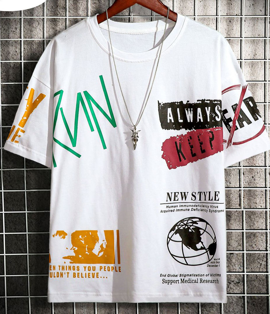 Boys' Shirts 100%cotton Printed Fashion t Shirt Comfortable O-Neck Short  Medium and Large Children Boys T-shirt