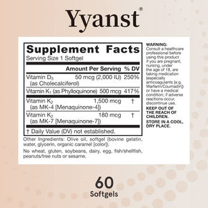 Vitamina D3 y VITAMINA K2 de marca privada de alta calidad. Promueven el desarrollo óseo y dental y mantienen la salud cardiovascular en cápsulas blandas. - Product Image 4