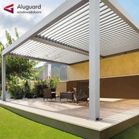 Pergola moderne de luxe à toit ouvrant, pergola électrique à toit rétractable avec auvent de pluie pour piscine et balcon