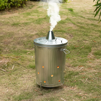 Incinérateur galvanisé 90L 75L INCINÉRATEUR POUBELLE DE FEU DE JARDIN FEUILLE DE BOIS PAPIER BRÛLEUR DE DÉCHETS