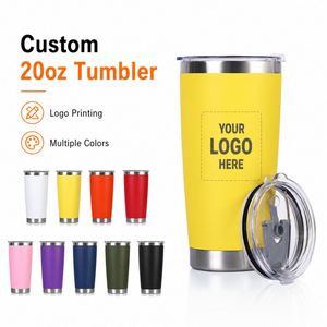 Gobelet isotherme en acier inoxydable de 20 oz avec logo personnalisé, disponible en plusieurs couleurs, pour les voyages, la voiture, le bureau, cadeau promotionnel, fabricant - Product Image 1