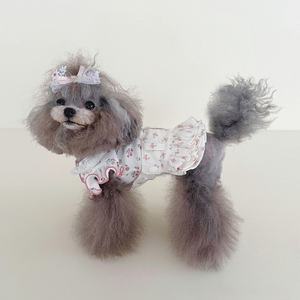 Vente directe d'usine, jupe de princesse polyvalente en coton floral pour animaux de compagnie, chat et chien, demi-corps, costume à bretelles - Product Image 5