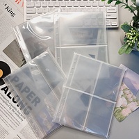 Protège-cartes A5 transparents en PVC à 6 trous pour classeur, pochettes à 4 grilles pour cartes photo