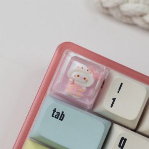 Spot Personality Resin Drop Glue Transparent Sanrio Keycap Cross Shaft Mechanical <strong>Keyboard</strong> Single Height JM- DJ-MXP001 China - Product Image 4