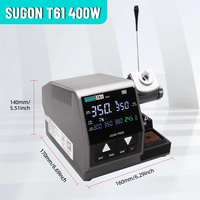 Untuk Stasiun Solder Digital Serbaguna T61 Kompatibel dengan T210/T245 Elemen Pemanas C470 Tegangan Otomatis 220V 400W 4 Pengaturan Suhu