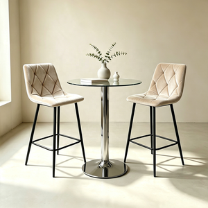 <span class=keywords><strong>Tabouret</strong></span> <span class=keywords><strong>de</strong></span> <span class=keywords><strong>bar</strong></span> en <span class=keywords><strong>velours</strong></span> nordique, chaise <span class=keywords><strong>de</strong></span> <span class=keywords><strong>bar</strong></span> rembourrée avec dossier capitonné en losanges pour la maison, l'hôtel, le café, le <span class=keywords><strong>bar</strong></span> - Product Image 2