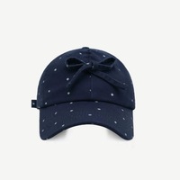 Casquette de baseball unisexe coréenne rétro à pois avec nœud, en velours Oxford, sportive, polyvalente, protection solaire, visière bec de canard pour petit visage, idéale pour l'automne