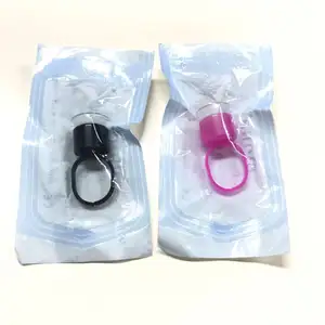 Disposable Plastic Ring Cup Shape Permanent Makeup tattoo supplies silicone sponge tattoo ink cup