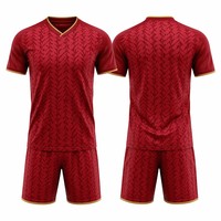 Setelan Jersey Sepak Bola Lengan Pendek Pola Daun Poliester 26/27 untuk Turnamen Liga Klub dengan Cetak Lencana Nama Kustom