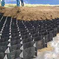 Stabilisateur de grille de gravier Geocell en plastique HDPE extérieur nid d'abeille Geoceldas route mur de soutènement pente modèle 3D capacité de conception PP