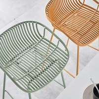 Chaise de bar en fer simple de style nordique 2025, tabouret haut d'extérieur, café, métal, créatif, moderne, restaurant, hôtel, salle à manger, salon