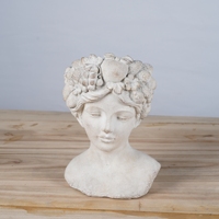 Lianda Durable Élégant Dame Tête Statue avec Pot De Fleur Planteur Extérieur Jardin Décoration de La Maison pour Europe Style Pépinière