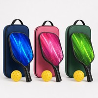 Set Raket Pickleball Fiberglass Bersertifikasi USAPA, Teruji, 2 Raket 4 Bola 1 Tas Jinjing, Untuk Luar Ruangan, Keluarga, Grosir