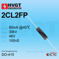 Diode redresseuse haute tension HVGT 2CL2FP DO-415 à montage traversant 30KV 80mA 100nS certifiée ROHS/SGS - Température de fonctionnement -40~+125°C