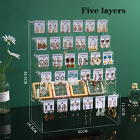 Étagère de présentation de boucles d'oreilles en acrylique multicouche Organisateur de cartes d'oreilles Rangement Perspex Collier Bijoux Support de boucles d'oreilles Rack