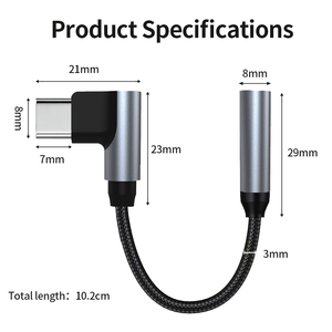 <span class=keywords><strong>Adaptateur</strong></span> audio USB-C mâle vers 3,5 mm AUX, câble dongle <span class=keywords><strong>jack</strong></span> casque Type-C vers AUX, cordon coudé compatible avec <span class=keywords><strong>iPhone</strong></span> 17 16 15 - Product Image 6