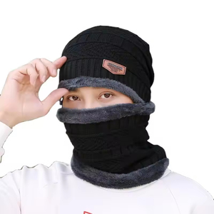 Hk17 vente en gros de chapeaux d'hiver en plein air chapeau acrylique hommes adultes et enfants chaud Ski Ride <span class=keywords><strong>bonnet</strong></span> tricoté ensemble chapeau chaud et écharpe - Product Image 1