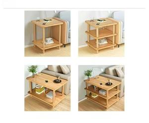 JQ Tables <span class=keywords><strong>de</strong></span> chevet modernes à 2 niveaux Tables <span class=keywords><strong>de</strong></span> chevet en bambou naturel pour chambre principale Meubles <span class=keywords><strong>de</strong></span> chambre en bois - Product Image 6