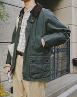 Conception personnalisée OEM printemps automne doublure à carreaux col en velours côtelé veste de travail Vintage Hunter