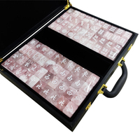 En stock : Ensemble de Mahjong personnalisé finition Jade, tuiles brillantes et lisses, jeu moderne pour adultes, idéal pour la maison et les moments de détente en intérieur pendant les vacances.