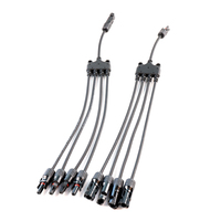 Connecteur de branche solaire photovoltaïque 4-en-1 pour système en T, 1000V 30A, mâle-femelle en cuivre, étanche IP67, boîtier en nylon