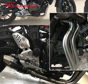 Système d'échappement complet pour moto <span class=keywords><strong>Yamaha</strong></span> <span class=keywords><strong>MT07</strong></span> FZ07 XSR700 avec silencieux Tracer Headers Link Middle Pipe Slip-on 51mm - Product Image 2